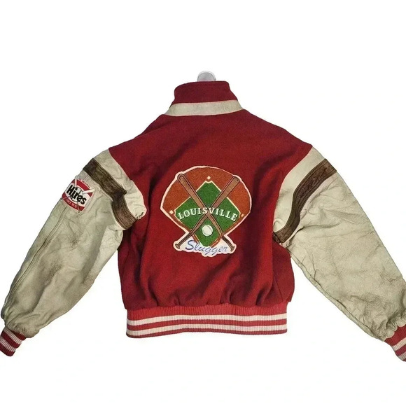 Vintage Louisville Slugger Wool and Leather Varsity Jacket Men’s Size Small - Picture 8 of 9